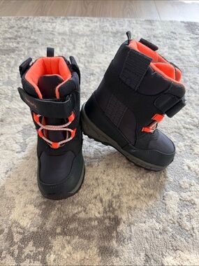 Carter's Black Winter Boots with Bright Orange Accents